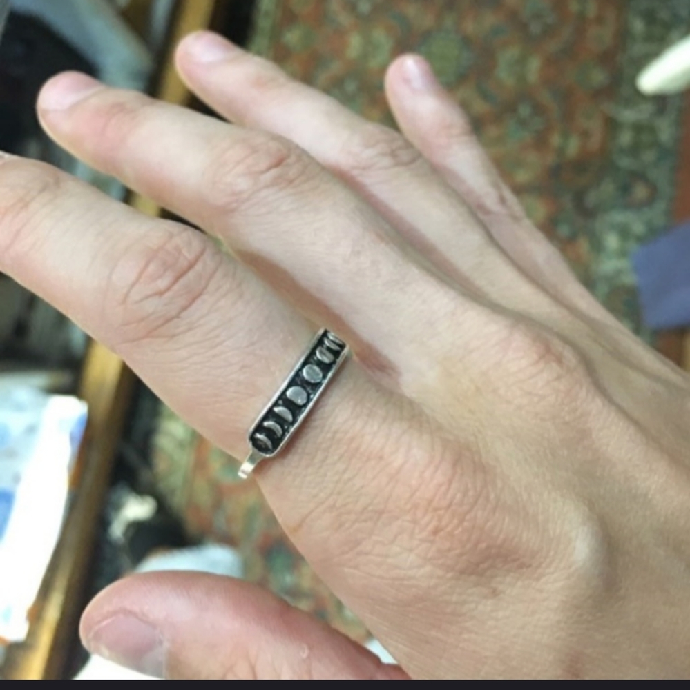 HP!! NWT Moon Phases Sterling Silver Goth Ring! - Picture 10 of 12